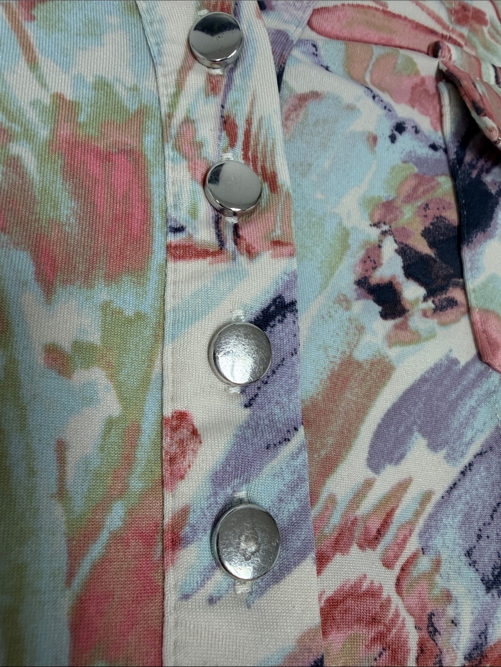 Ava & Grace Pastel Pink Abstract Button-Front Tunic - Picture 5 of 5